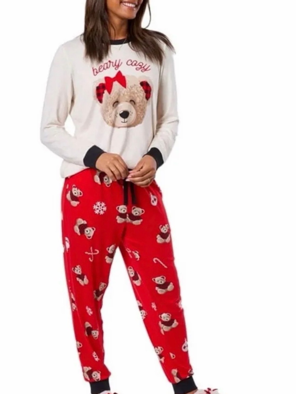 Dearfoams Beary Cozy Adult Pajama Set